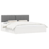 Bed Frame with Upholstered Headboard Light Grey 200 x 200 cm 3398213