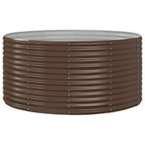 Garden Raised Bed Brown 140x140x68 cm Galvanised Steel 319090