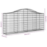 Arched Gabion Baskets 6 pcs 200x30x80/100 cm Galvanised Iron 3145413