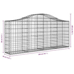 Arched Gabion Baskets 11 pcs 200x30x80/100 cm Galvanised Iron 3145418