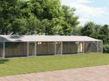 Dog Cage with Roof and Doors Grey 12x2x2 m Galvanised Steel 3209567