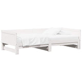 Pull-out Day Bed White 180 x 200 cm Solid Pine Wood 8004796