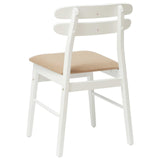 Dining Chair 2 pcs White and Brown Solid Rubber Wood 42020517