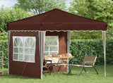 Pop-up Party Tent 195 x 195 x 245 cm Brown Oxford Fabric 42019731