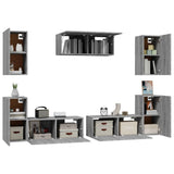 ZNTS 7 Piece TV Cabinet Set Grey Sonoma Engineered Wood 3114308