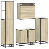 ZNTS 4 Piece Bathroom Furniture Set Sonoma Oak Engineered Wood 3301266