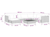 8 pcs Rattan Lounge Set with Cushions GENDT Natural Rattan 3429862