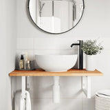 Basin Shelf Wall Mounted Steel and Solid Wood Acacia 3302832