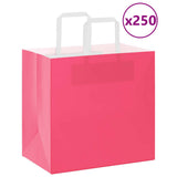 Paper Bags 250 pcs with Handles Pink 26x17x25 cm 4101899