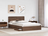 Bed Frame with Drawer Brown Oak 120 x 190 cm Engineer Wood 3412622