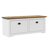 Hallway Bench BODO White and Brown 114x40x45 cm 4016870