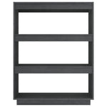 Book Cabinet/Room Divider Grey 80x35x103 cm Solid Pinewood 810886