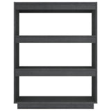 Book Cabinet/Room Divider Grey 80x35x103 cm Solid Pinewood 810886