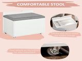 Dressing Table with Flip-up Mirror and Storage Stool, Vanity Table with Drawer and Hidden T3398P378733