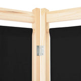 6-Panel Room Divider Black 240x170x4 cm Fabric 248186