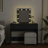 Dressing Table with LED Black 100x40x130 cm 848193