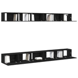 TV Cabinet Set 6 pcs Black Oak Engineered Wood 3333059