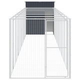 Dog House with Run Anthracite 165x1067x181 cm Galvanised Steel 3189102