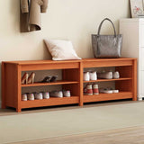 Shoe Bench with Shelf with Storage Wax Brown 160 x 36.5 x 50 cm 869979