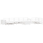 ZNTS 10 Piece Garden Sofa Set White Solid Wood Pine 3250641