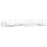 ZNTS 10 Piece Garden Sofa Set White Solid Wood Pine 3250641