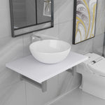 ZNTS Two Piece Bathroom Furniture Set Ceramic White 279341