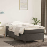 Box Spring Bed Frame Dark Grey Twin Velvet 3121145