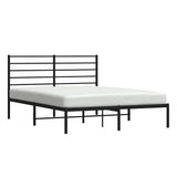 Metal Bed Frame without Mattress with Headboard Black 135x190cm 352318