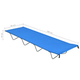 Camping Beds 2 pcs 180x60x19 cm Oxford Fabric and Steel Blue 312483