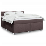 Box Spring Bed with Mattress Dark Brown 180x200 cm Fabric 3285984