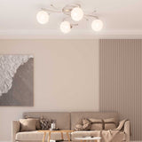 Ceiling Lamp with Round Glass Shades for 4 G9 LED Lights 337908