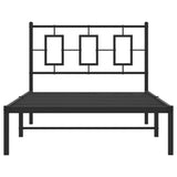 Metal Bed Frame without Mattress with Headboard Black 100x200cm 374236
