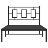 Metal Bed Frame without Mattress with Headboard Black 100x200cm 374236