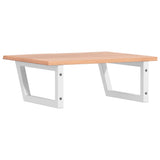 Basin Shelf Wall Mounted Steel and Solid Wood Oak 3302606