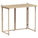 ZNTS Folding Garden Table Beige 90x51x75 cm Poly Rattan 4108257