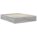 Bed Frame with Drawer Grey Sonoma 160 x 200 cm Engineer Wood 3410691