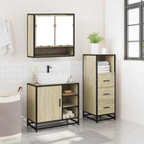 3 Piece Bathroom Furniture Set Sonoma Oak Engineered Wood 3301056