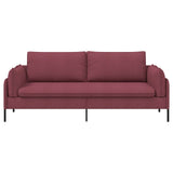 3-Seater Sofa Wine Red 222 x 81 x 89 cm Fabric 42048632