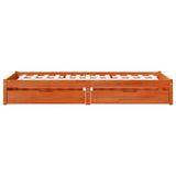 Bed Frame with Drawer with Storage Wax Brown Solid Pine Wood 3423814