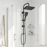 Shower System with Shower Head Black Stainless Steel 42053771
