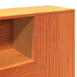 ZNTS Bookcase Bed without Mattress Wax Brown 140x190cm Solid Wood Pine 3323190