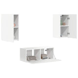 TV Cabinet Set Wall-mounted 6 pcs White Engineered Wood 3409060