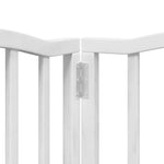 Dog Gate with Door Foldable 9 Panels White 450 cm Poplar Wood 3155591