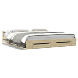 Bed Frame with Drawers without Mattress Sonoma Oak 200x200 cm 3280722