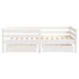 Kids Bed Frame with Drawers White 70x140 cm Solid Wood Pine 834442