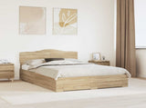 Bed Frame with Drawer Sonoma Oak 140 x 190 cm Engineered Wood 3413195