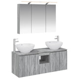 Bathroom Cabinet Set 4 pcs Grey Sonoma Engineered Wood 3406500