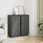 Sideboards 2 pcs Grey 31.5x34x75 cm Solid Wood Pine 813355