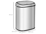 68L Sensor Dustbin Stainless Steel Automatic Kitchen Waste Bin Silver T3398P344641