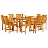 Garden Dining Set 9 pcs Brown Solid Acacia Wood 3375687